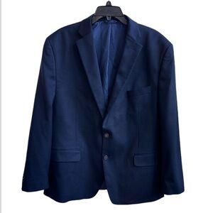 Michael Kors Mens Size 46R Sport Coat Navy Pique Textured Fully Lined 2 Button